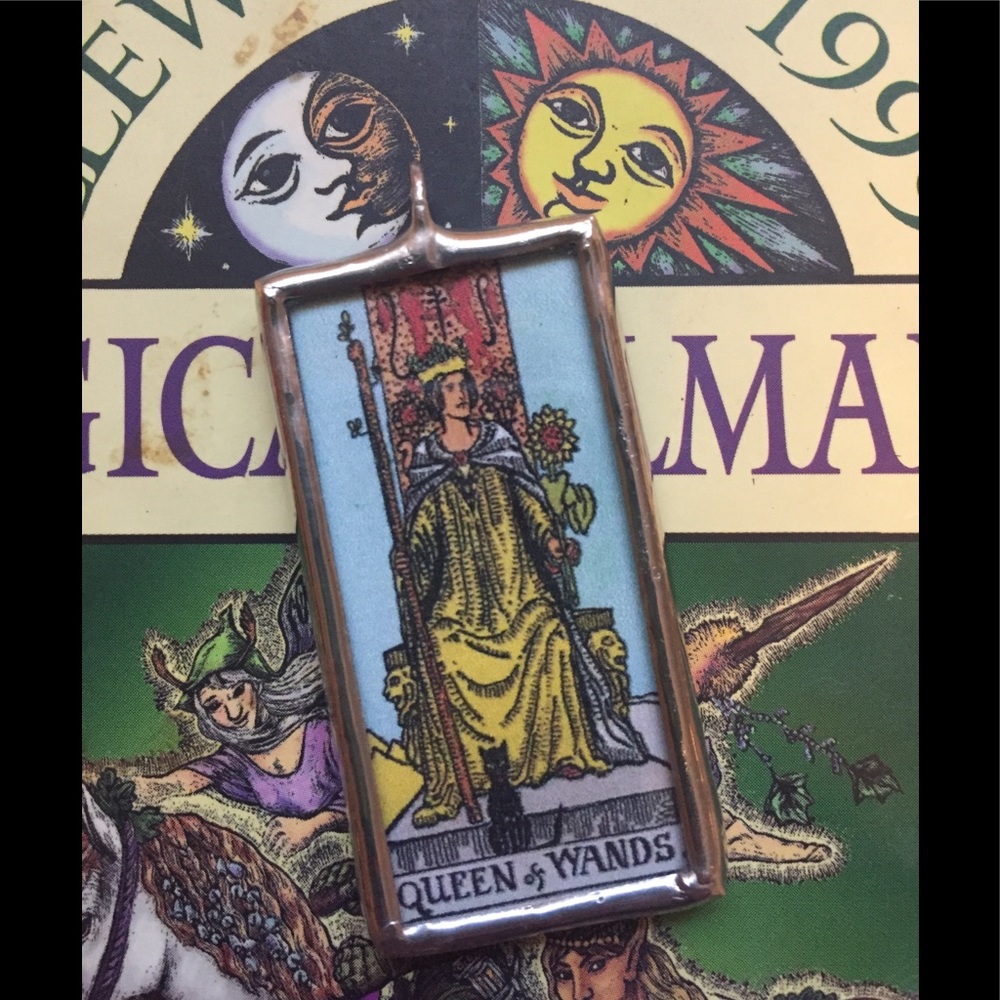 Tarot Divination Mystic Queen of Wands Pendant
